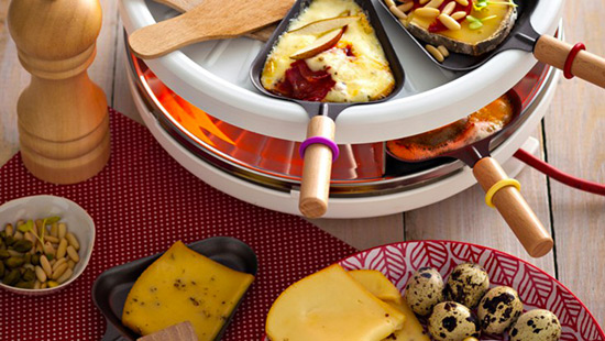 KESSER® Appareil à raclette 3 en 1 avec pierre de cuisson naturelle, plaque  de gril